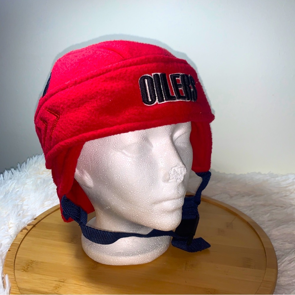 Zephyr THE HOCKEY HAT Edmonton Oilers NHL Official Fleece Red Embroidered Logo